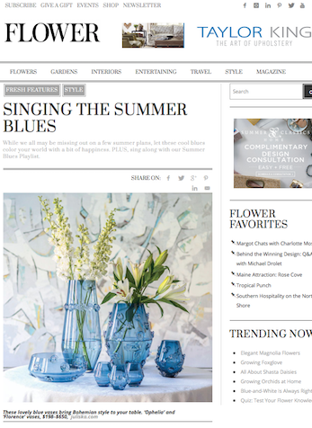Singing The Summer Blues, Flower Magazine Online, July 2020
