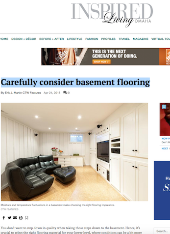 Carefully Consider Basement Flooring, Omaha.com, April 2018