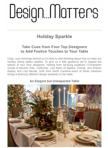 Design...Matters: Holiday Sparkle, The Media Matters, Inc. November 2019