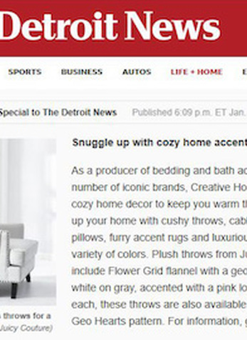 Snuggle up with cozy home accents, The Detroit News Online, January 9, 2020
