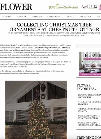 Collecting Christmas Tree Ornaments at Chestnut Cottage, Flower Magazine Online, December 2022