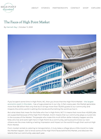 The Faces of High Point Market, High Point Discovered, October 11, 2023